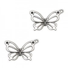 Metal charm Butterfly 23x18mm Antique silver